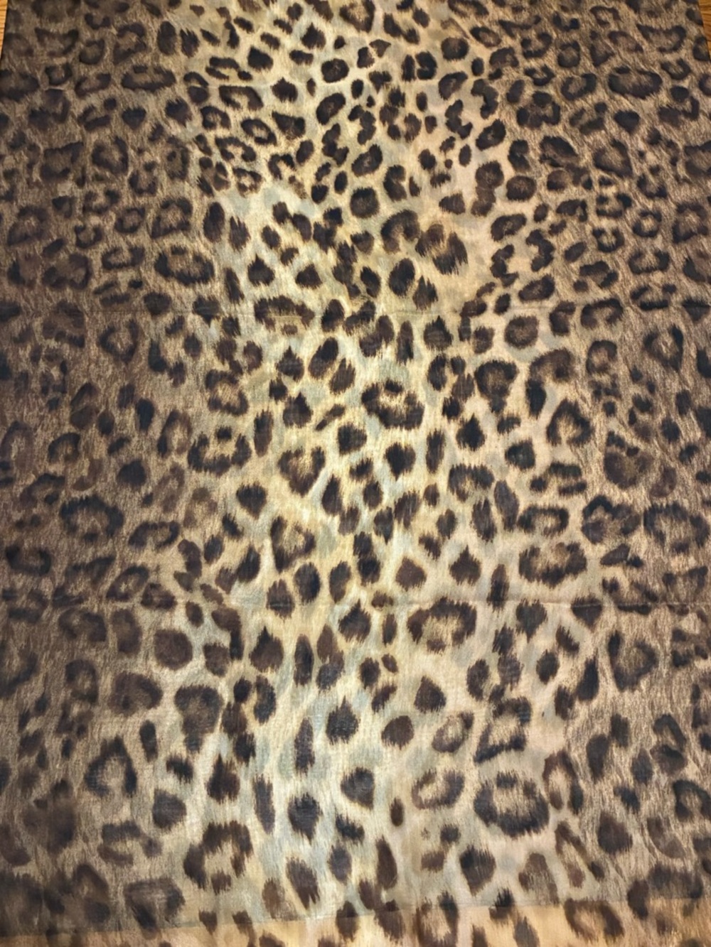 Chico's Brown Leopard Print Large Lightweight Scarf - Picture 7 of 11